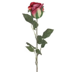 Huitich artificial red rose stem with realistic petals and green leaves for decoration