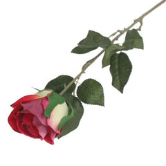 Huitich artificial red rose stem with green leaves for home decor and floral arrangements