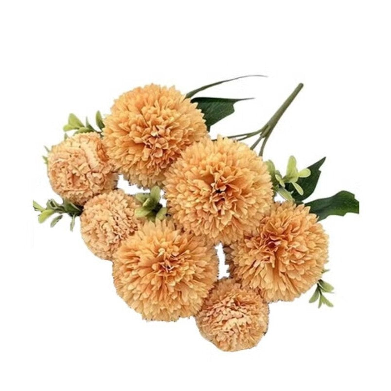 Huitich artificial rose flowers for home decor in peach with green leaves bouquet