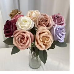 Huitich artificial wedding roses bouquet in a vase with varied colors for elegant decor