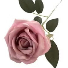 Huitich pink artificial wedding roses with realistic green leaves for wedding decor
