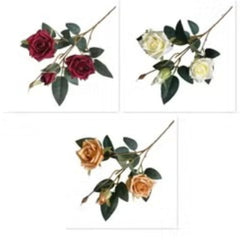 Huitich artificial white rose wedding decor bouquet with green leaves and realistic petals