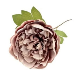 Huitich single pink artificial flower with green leaves for assorted artificial flowers home decor