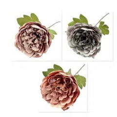 Huitich assorted artificial flowers home decor featuring three realistic fabric blooms with green leaves