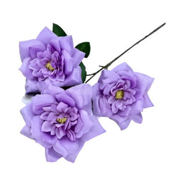 Huitich artificial flowers featuring purple petals with green leaves as assorted decorative faux flowers