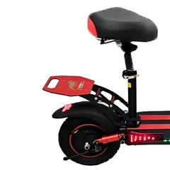 Huitich scooter rear view showing the seat and wheel with Aster electric bike 48V 13Ah battery