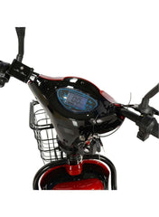 Aster electric pedal assist bike handlebar and digital display with key and front basket