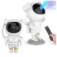 Astronaut LED galaxy lamp with remote, white spacesuit figurine glowing from head