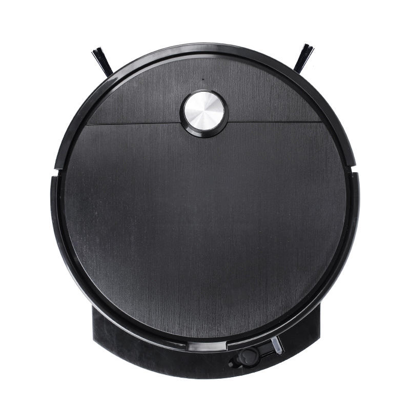 Huitich black round automatic sweep and mop cleaner vacuum robot with side brushes