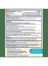 Drug Facts label with active ingredients, warnings, and directions text