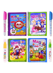 Magic Water Book Assorted Pack of 4 with Water Pens