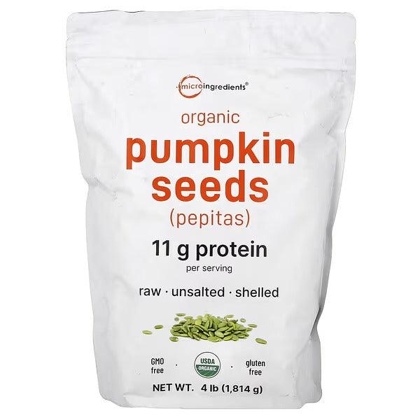 Micro Ingredients, Organic Pumpkin Seeds, Unsalted, 4 lb (1,814 g)