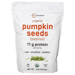 Micro Ingredients, Organic Pumpkin Seeds, Unsalted, 4 lb (1,814 g)