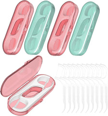 Dental Floss case Travel Floss Professional Toothpicks Sticks Dental Floss Picks 20 Picks Threader Flosser with 2 Storage Cases, flossing for Family,Hotel,High Toughness Travel (Multicolor)
