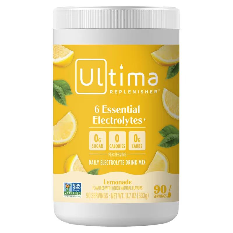 Lemonade electrolyte drink mix jar, 6 essential electrolytes, 90 servings
