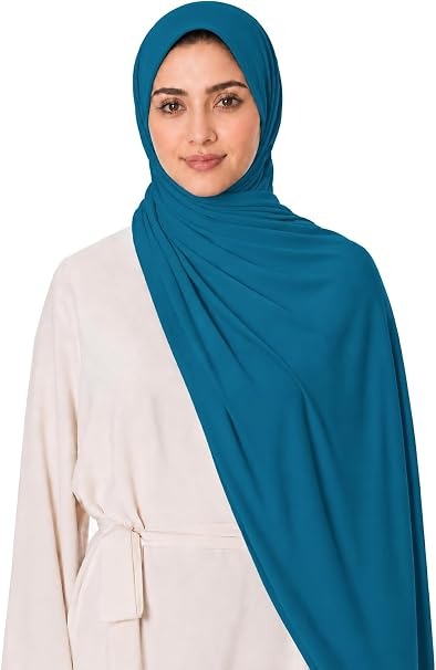 Soft Stretch Jersey Hijab for Women Cotton Blend Jersey Shailah Hijab Shawl Non-Slip Secure Fit Headwrap Lightweight Breathable Modest Scarf