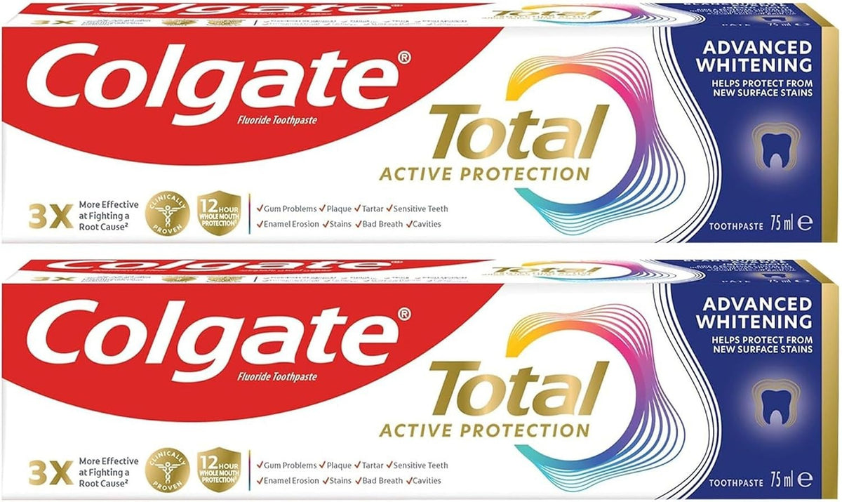 Colgate Total Active Protection Advanced Whitening Toothpaste 2 x 75 ml