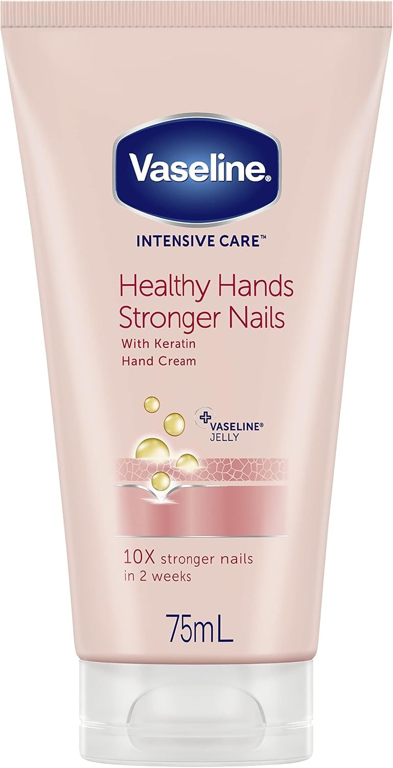 Vaseline Vasenol Intensive Care Healthy Hands Stronger Nails With Keratin And Jelly Hand Cream For Very Dry Hands And Itchy Skin 75 Ml
