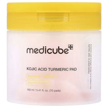 Medicube kojic acid turmeric pad jar with yellow flip lid, 70 pads