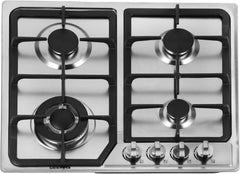 Geepas Built-In Stainless Steel Gas Hob- GGC31051FFD/ 4 Burners with Separate Ignition, Low Fuel Consumption and Improved Flow for Efficient Heating,2 Years Warranty