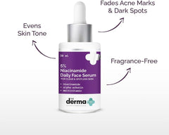 The Derma Co. 5% Niacinamide Face Serum with Alpha-Arbutin|Spot-Correcting, Brightening & Hydrating Formula for Dark Spots, Acne Marks & Uneven Skin tone, Smoothes Skin & Reduces Pigmentation, 30ml