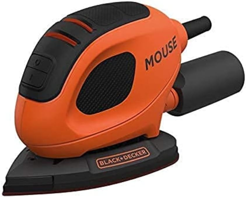 BLACK+DECKER 55W Corded Compact Detail Mouse Sander for Precision & Detailing Work, Orange/Black - BEW230-GB,