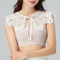Lovely Lace Fake Collar Embroidery False Collars Breathable Collars for Women Dresses Shirt Clothes Decor White