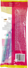 Back of Bic Twin Lady disposable twin-blade razor pack for women, 6-count