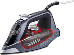 BLACK+DECKER Steam Iron, 2400W Power, 380ml Water Tank, Ceramic-Coated Soleplate, Anti-Drip, Anti-Calc, Auto Shutoff, Vertical, Self-Clean, Steam Burst, 35g/min Continuous, Blue - X2150-B5