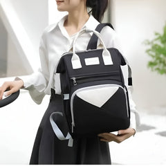 Huitich black and white baby backpack for moms with multiple compartments and sturdy handles