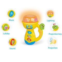 Huitich educational kids torch with songs and animal sounds with music, lullaby, sound, and projection features