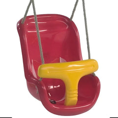 Huitich red baby swing seat with safety bar in yellow for toddler outdoor play