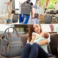 Huitich baby travel backpack diaper bag large capacity grey diaper backpack for parents