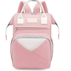 Huitich mum's baby travel backpack pink with multiple compartments and padded straps