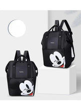 Black baby travel bag set, two angles with cartoon face patch and 'hello' front label