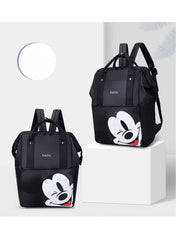 Huitich baby travel bag black cartoon design featuring a playful Mickey Mouse graphic