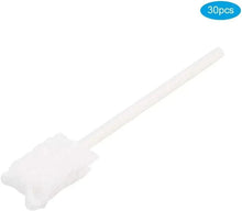 Baby mouth cleaner brush with white textured head and long handle