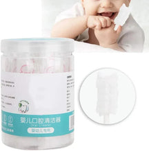 Baby oral cleaner kit jar with translucent brush heads