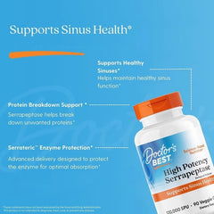 Doctor's Best, High Potency Serrapeptase, 90 Veg Caps