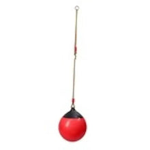 Red and black rope hanging ball swing seat with top metal hook