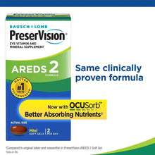 AREDS 2 eye vitamin supplement box with mini soft gels and doctor #1 badge