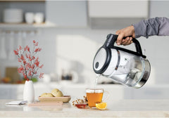 BLACK+DECKER Digital Kettle, 2200W, 1.7L, Touch Screen, Double Wall Design, 6 Preset Temps, 30-Min Keep Warm, LED Display, Auto Shut-Off, Boil-Dry Protection, Cool-Touch Exterior, Black - GK220-B5