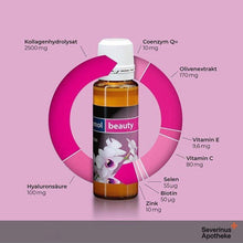 Orthomol Beauty vial bottle with ingredient callouts and orchid label