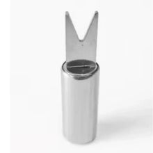 Stainless-steel BBQ fork tool with cylindrical handle sleeve