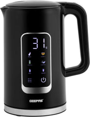 Geepas Double Layer Kettle, Black, GK38052|1.7L Digital Display Kettle Dry Boiling Protecction/Quick Boil Water, Tea and Coffee Maker-2200 Watts