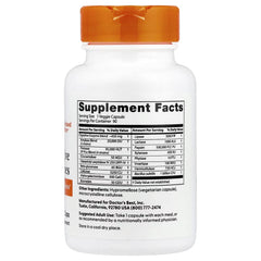 Supplement facts label on a bottle with orange cap and nutrition table
