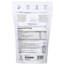 Glucosamine chondroitin supplement pouch back with Supplement Facts and barcode