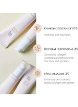 Three light beige eye serum tubes with caps, shown at angled views