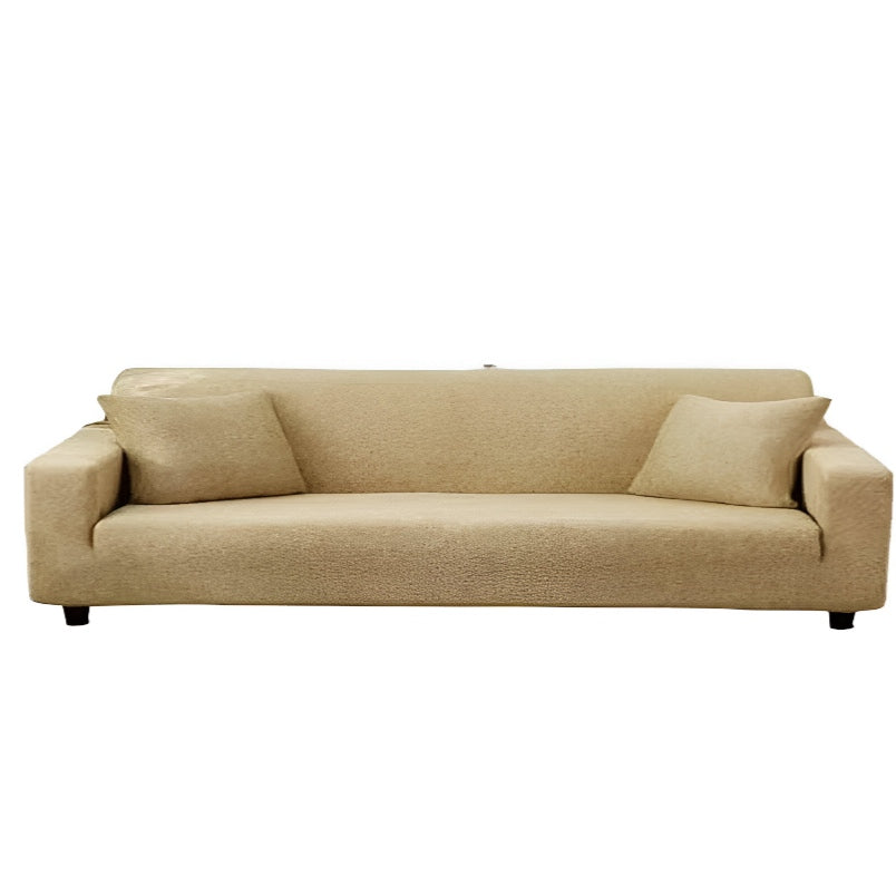 Huitich beige three seat sofa cover with soft fabric and fitted design for sofa protection