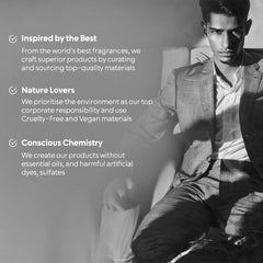 Stylish man in suit representing Visit the Bella Vita Luxury Store long-lasting woody fragrance for men